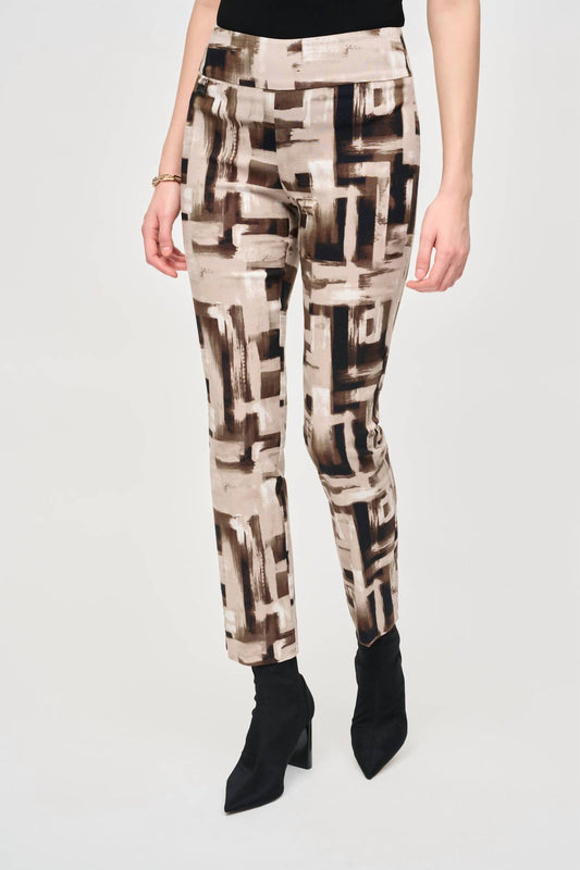 Joseph Ribkoff - Millennium Abstract Print Slim Pull On Pants