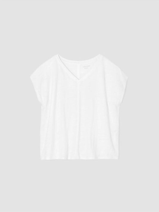 Eileen Fisher - Organic Linen Jersey V-neck Tee