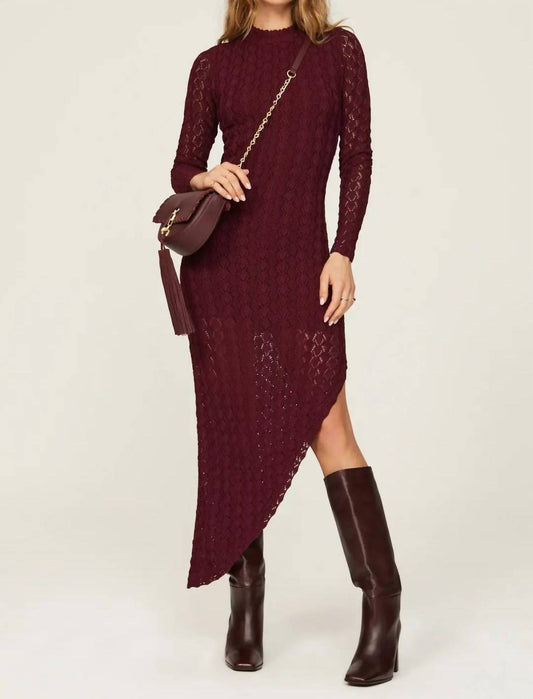 Something Navy - Mock Neck Asymmetrical Dress