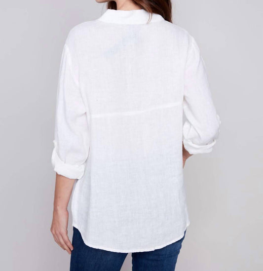 Charlie B - Long Linen Button Down Shirt