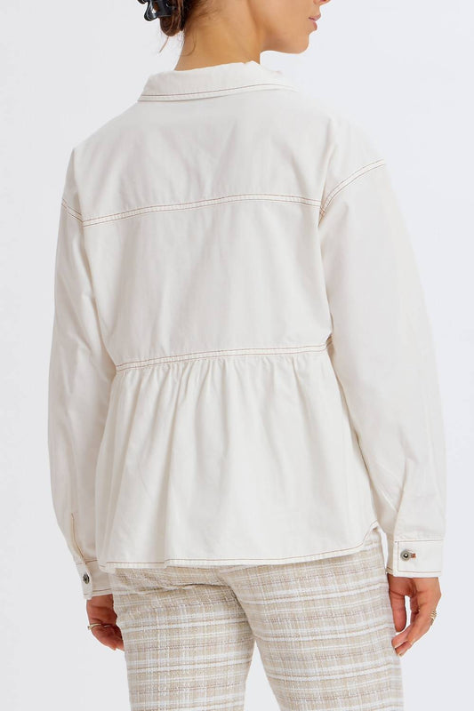 Something Navy - Chambray Peplum Shirt