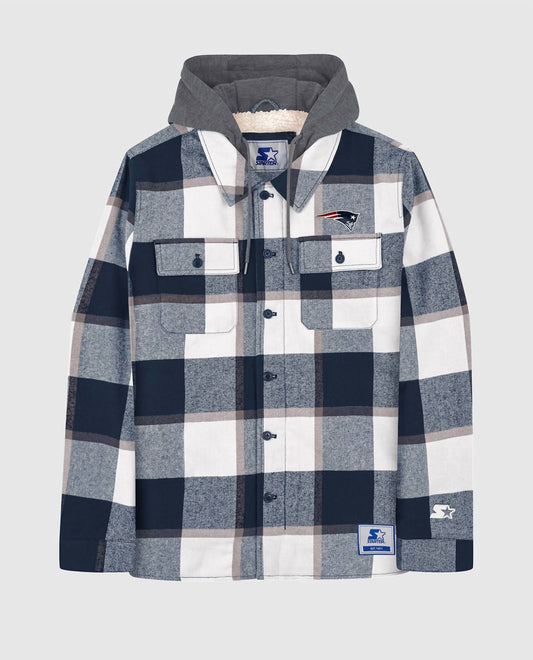 Starter - Men's New England Patriots Sherpa Lined Plaid Jacket