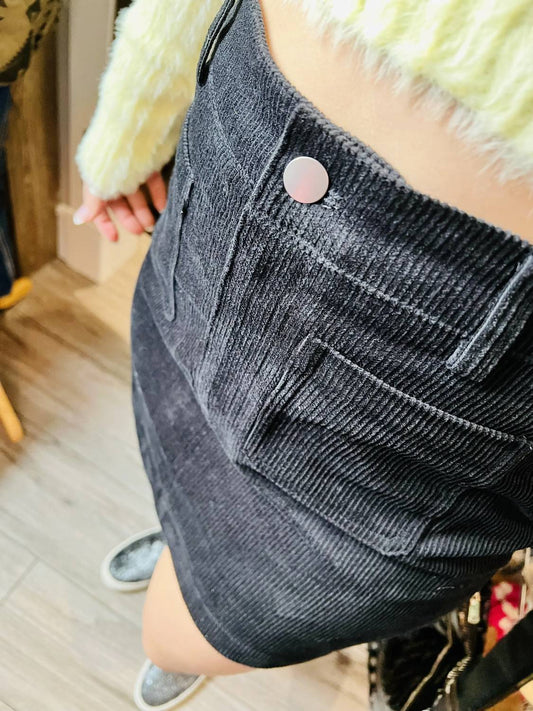 Hyfve - AWAITING FALL CORDUROY HIGH-WAISTED MINI SKIRT