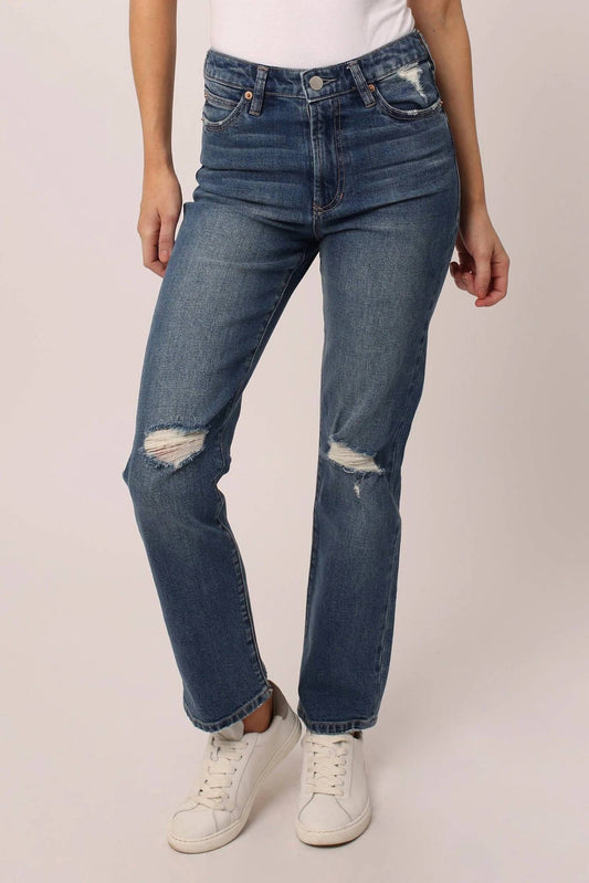 Dear John Denim - Frankie High Rise Cropped Straight Leg Jeans