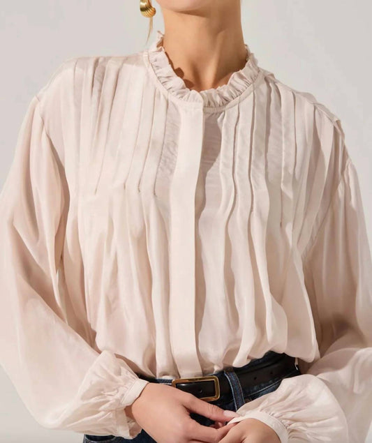 Astr - Ashton Pleated Ruffle Trim Top