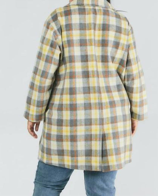 Davi & Dani - Oversized Plaid Coat