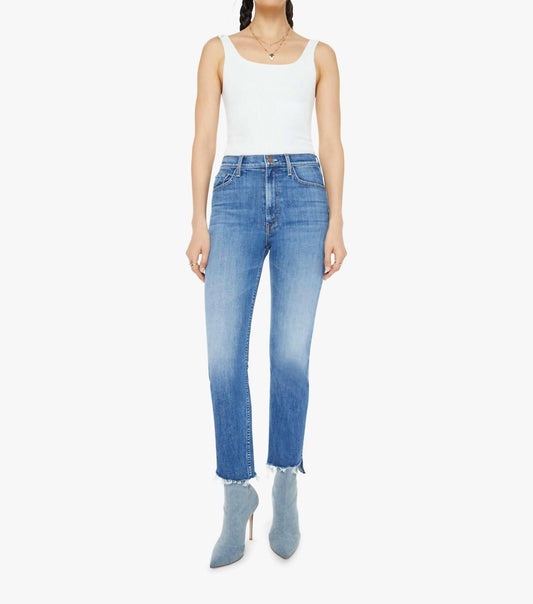 Mother - High Waisted Rider Ankle Step Fray Jean