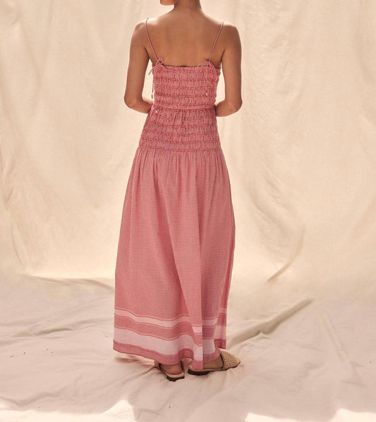 Saylor - DOROTHY GINGHAM STRIPE MIDI DRESS