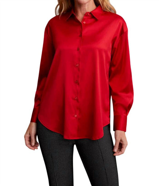 Haggar Tribal - Flowy Satin Button- Up Shirt