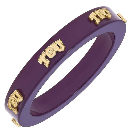 Canvas Style - Women's Tcu Horned Frogs Resin Logo Bangle