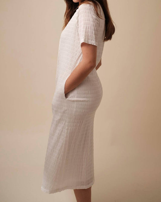 Frnch - Coline Woven Crinkled Collar Shirt Midi Dress