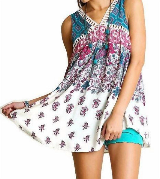 Umgee - Paisley Print Sleeveless Tunic