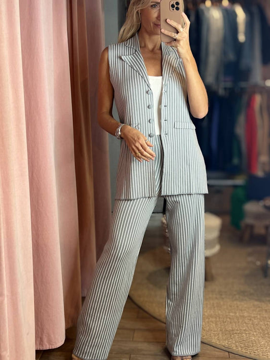 Aurora - Carly Striped Vest and Pants Set