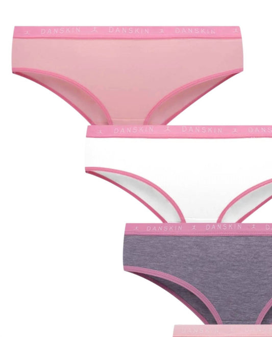 Danskin - Girls 5-pack Solid Hipster Underwear