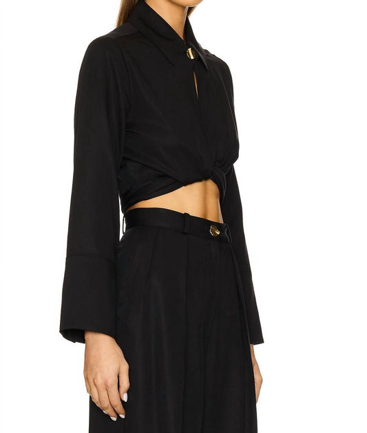 Matthew Bruch - Collared Long Sleeve Wrap Top