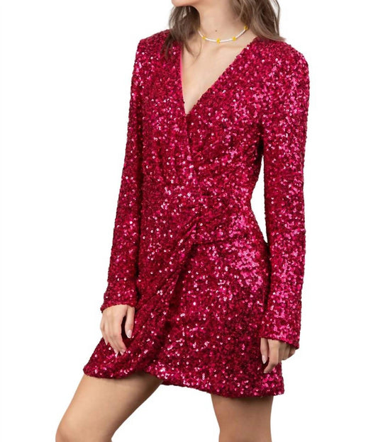 Very J - Sequin Glitter Holiday Mini Dress
