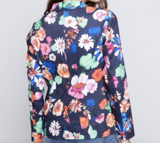 Charlie B - Printed linen blazer