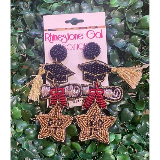 Bosuk - “i Did It” Graduation Beaded Earrings