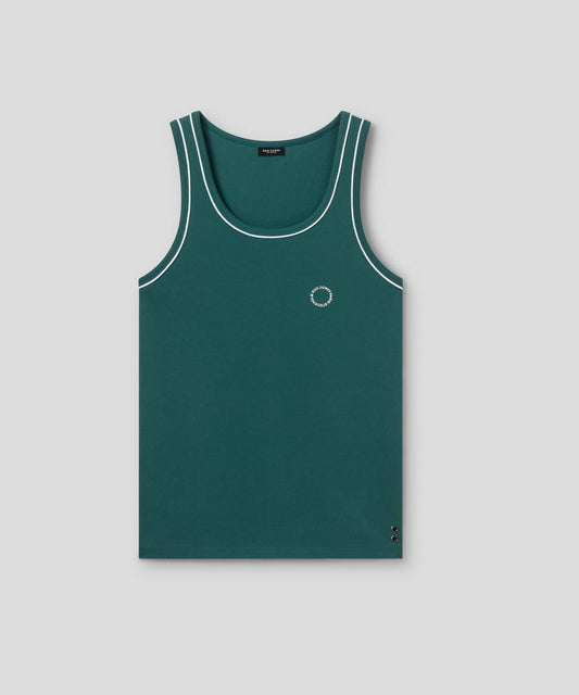 Ron Dorff - Cotton Pique Tank Top With Piping