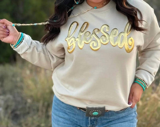 Texas True Threads - Blessed Puff Sweatshirt