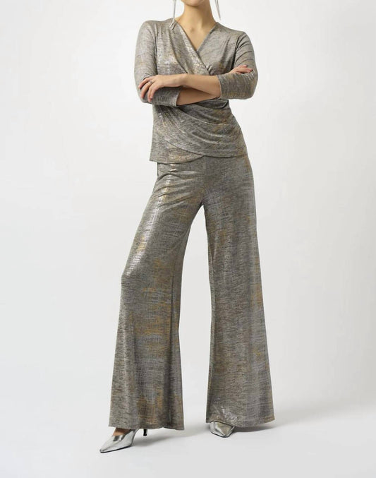 Joseph Ribkoff - High Waisted Metallic Trousers