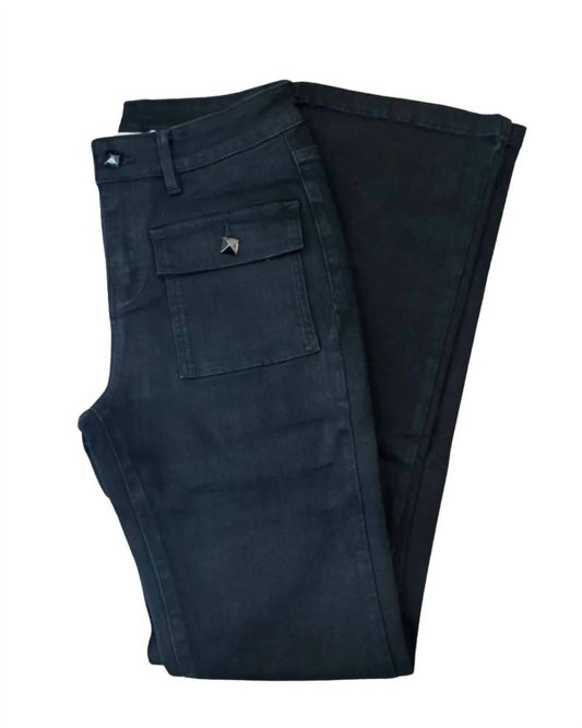 Oolala - Diamond Stud Button Straight Leg Jeans