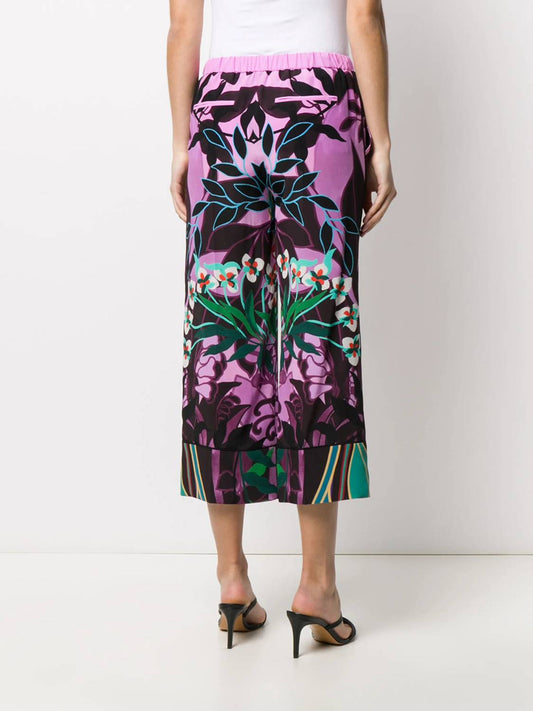 Valentino - Culottes With Orchid Print Pants