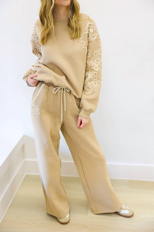 Apricot - Cornelli Embroidered Trouser