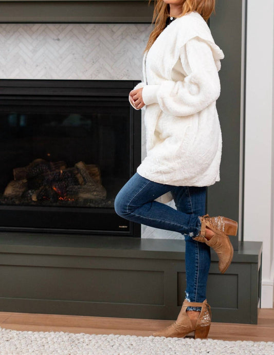 Hem & Thread - Plushy Faux Fur Hoodie Jacket