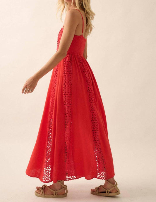 Promesa - Crochet Lace and Crepe Panel Maxi Dress