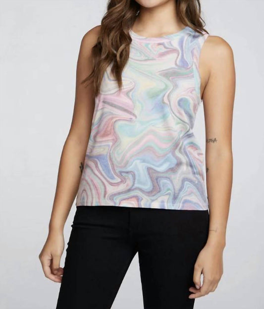 RPET VINTAGE JERSEY SLIT BACK HI LO MUSCLE TANK