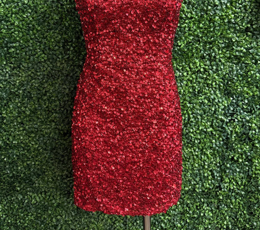 Sherri Hill - Women's Sequin Open Back Short Dress