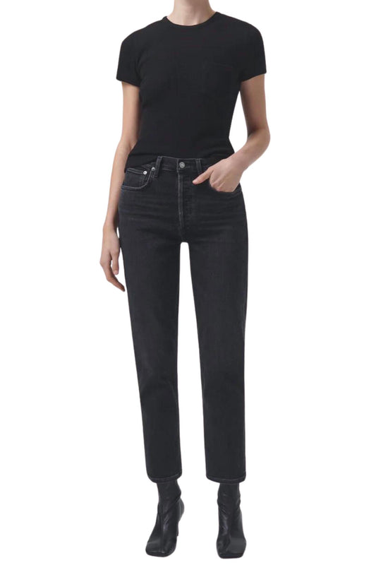 Agolde - Riley High Rise Crop Straight Jeans