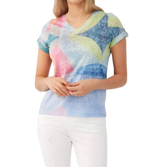 Fdj - V Neck Short Sleeve Top