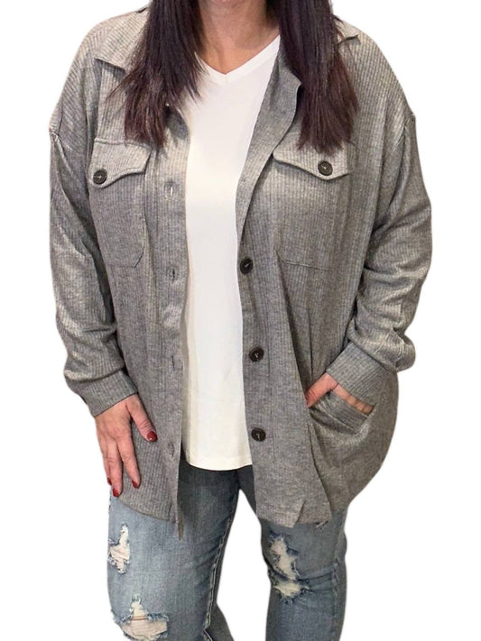 Zenana - Heather Ribbed Longline Sweater