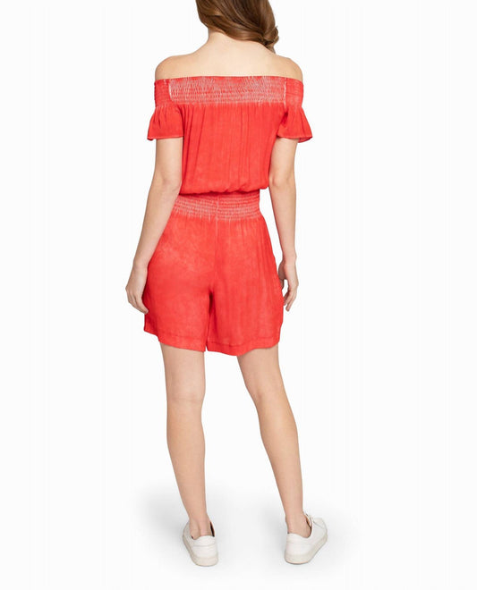 Nicole Miller - Garment Dyed Off The Shoulder Romper