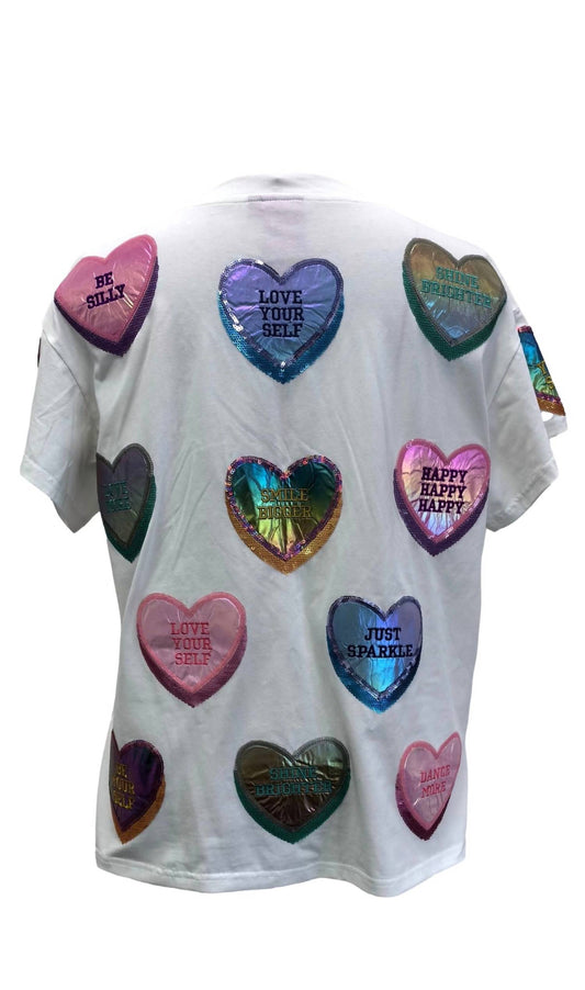 Queen Of Sparkles - Positive Candy Hearts Tee