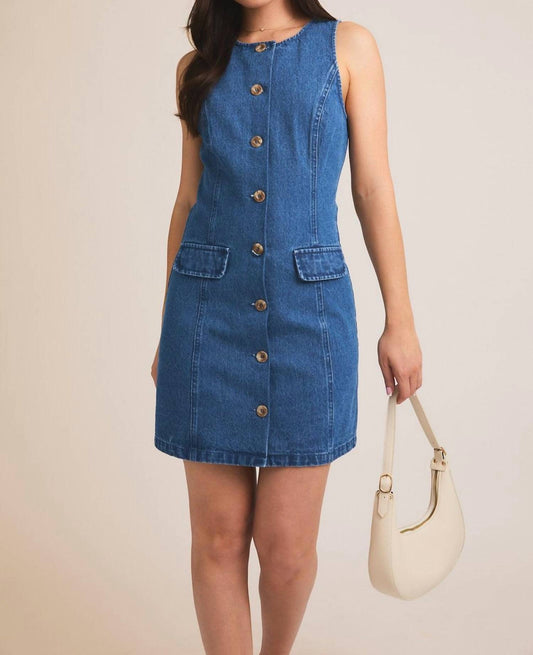 Gilli - Sleeveless Button Denim Dress