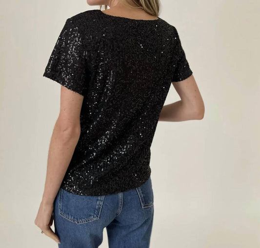 Six/Fifty - Emma Sequin Short Sleeve Top