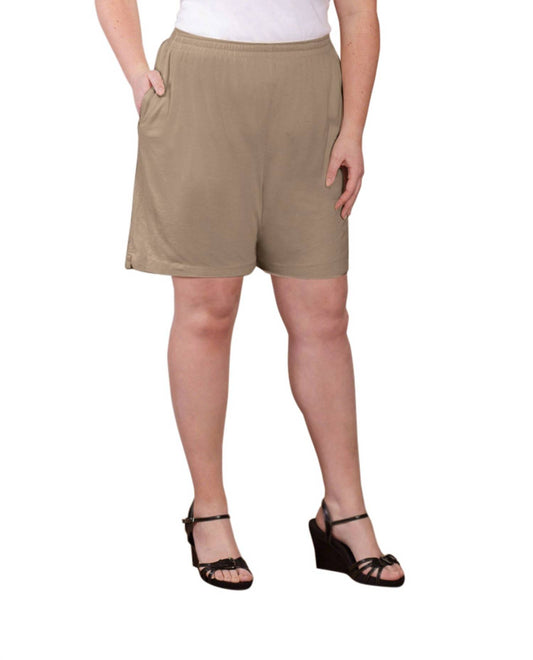 On The Plus Side - Jersey Cotton Shorts - Plus