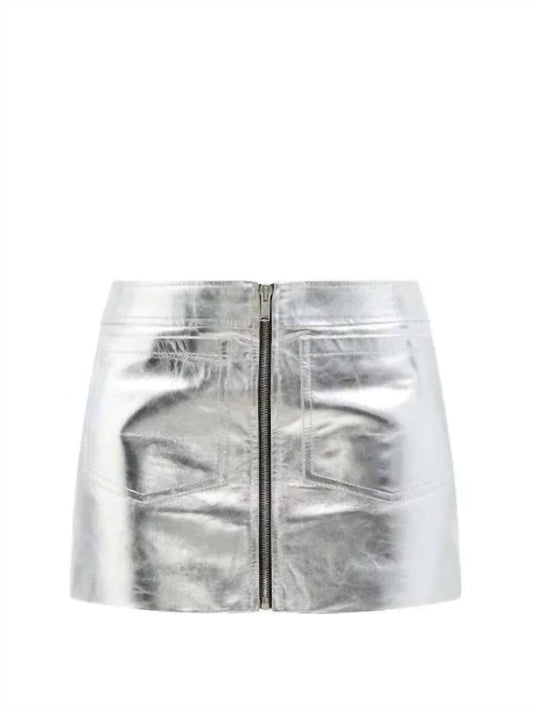 Saint Laurent - Leather Zip Mini Skirt