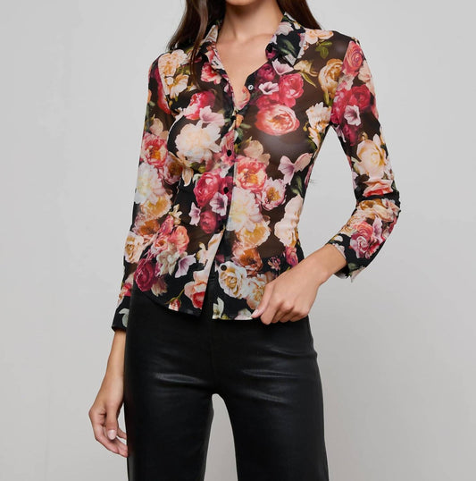 L'Agence - INDIANA FITTED 3/4 SLEEVE BLOUSE