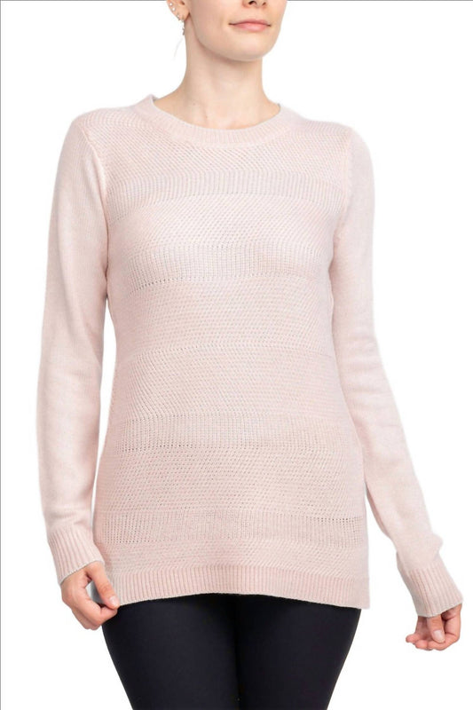 Lissy - Crew Neck Long Sleeve Solid Knit Top