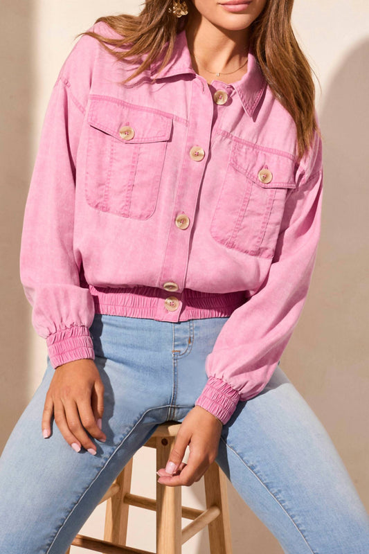 Tribal - Casual Elastic Waist Jacket