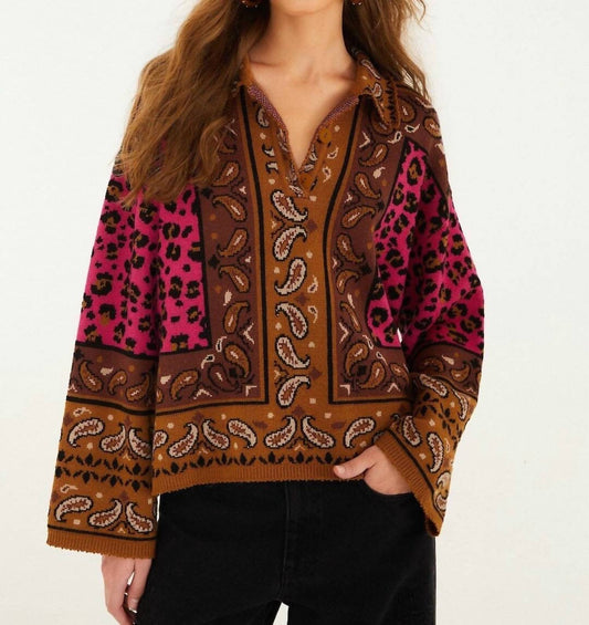 Farm Rio - Scarf Polo Knit Sweater