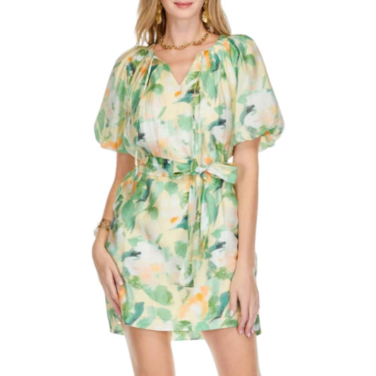 Jade Melody Tam - Pleated Puff Sleeve Dress