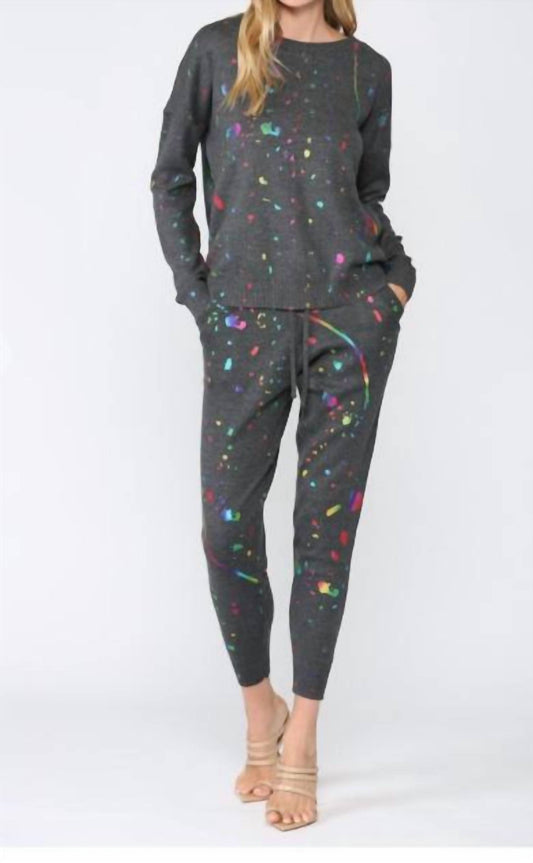 Fate - FOIL PAINT SPLATTER KNITTED JOGGER PANTS