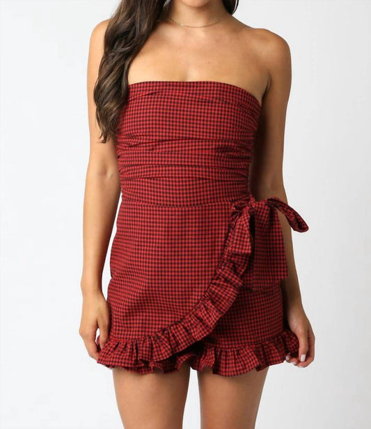 Olivaceous - Sweet Gingham Girl Romper