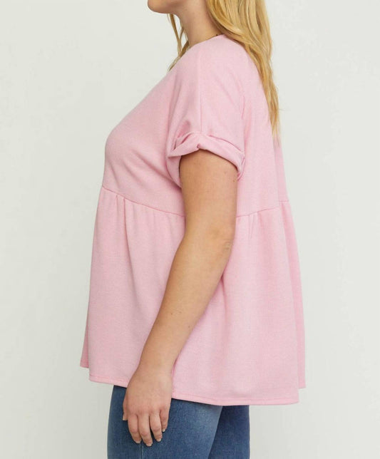 Entro - Waffle Knit Babydoll Top