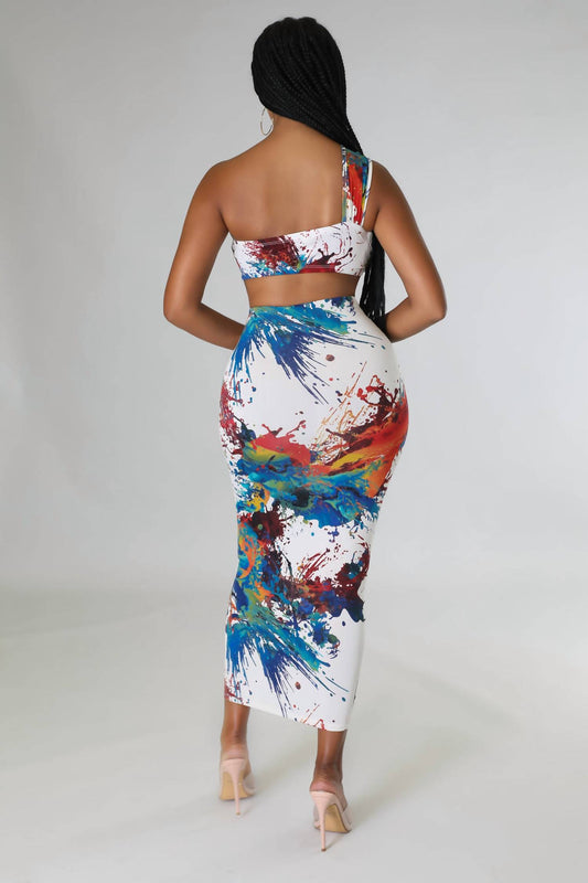 Good Time Usa - Explosive Crop Top And Skirt Two Piece Set